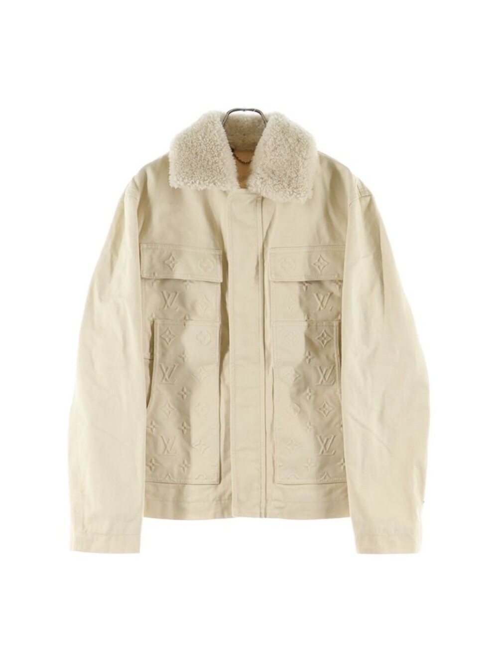Louis Vuitton Monogram Workwear Fleece Denim Jacket Beige